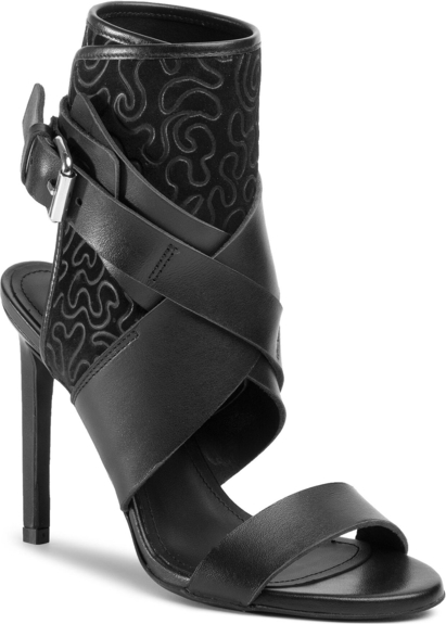 Czarne sandały Eva Longoria z klamrami