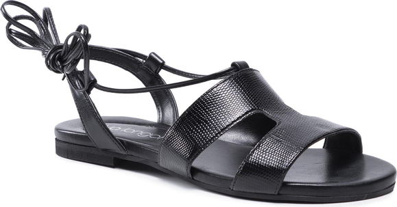 Czarne sandały Eva Longoria z klamrami ze skóry ekologicznej