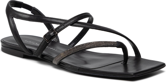 Czarne sandały Fabiana Filippi w stylu casual z klamrami