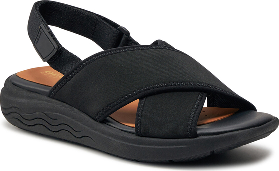 Czarne sandały Geox z klamrami w stylu casual