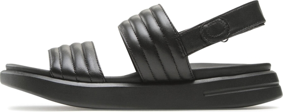 Czarne sandały Geox z płaską podeszwą w stylu casual z klamrami