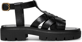 Czarne sandały Gino Rossi w stylu casual z klamrami