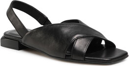 Czarne sandały Gino Rossi z płaską podeszwą w stylu casual