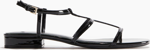 Czarne sandały H & M z płaską podeszwą z klamrami