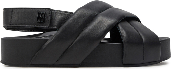 Czarne sandały Hogl w stylu casual z płaską podeszwą