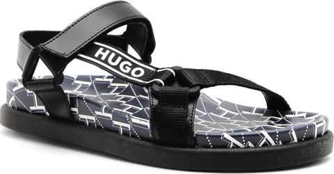 Czarne sandały Hugo Boss w stylu casual z klamrami