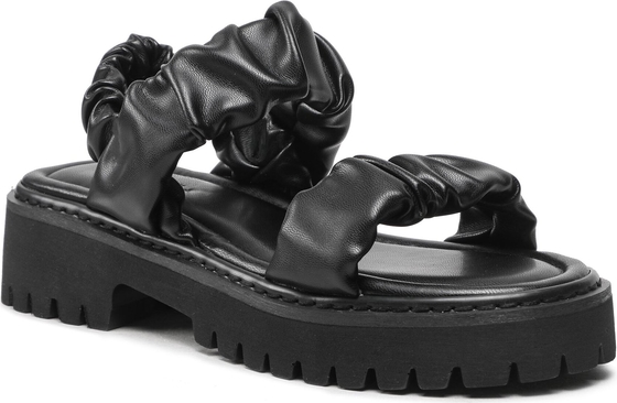 Czarne sandały Jenny Fairy na platformie z klamrami