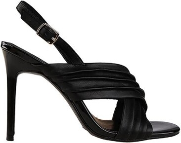 Czarne sandały Jenny Fairy ze skóry z klamrami