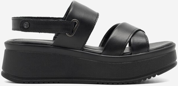 Czarne sandały Lasocki z klamrami w stylu casual na platformie