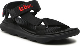 Czarne sandały Lee Cooper w stylu casual z płaską podeszwą