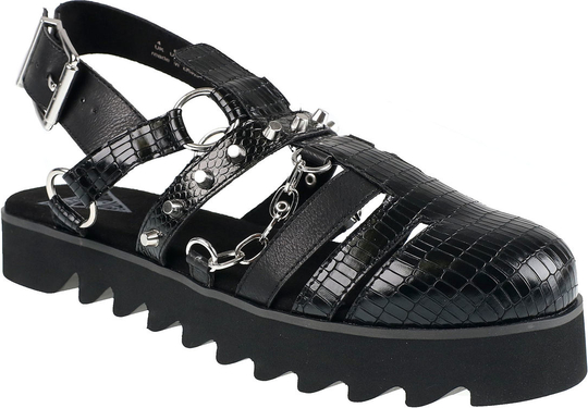 Czarne sandały Metal-shop z klamrami