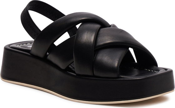 Czarne sandały Pollini na platformie w stylu casual
