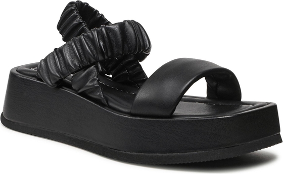 Czarne sandały Pollini na platformie w stylu casual