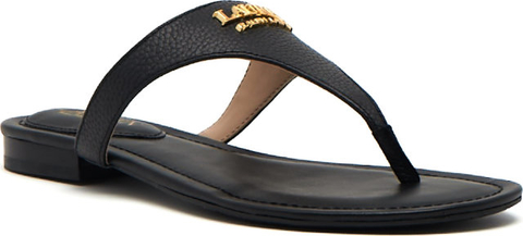 Czarne sandały Ralph Lauren ze skóry w stylu casual