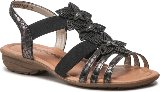 Czarne sandały Remonte w stylu casual z klamrami