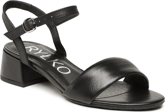 Czarne sandały Ryłko w stylu casual z klamrami