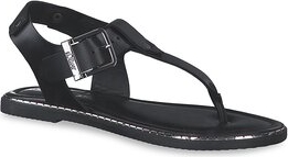 Czarne sandały S.Oliver w stylu casual z płaską podeszwą z klamrami