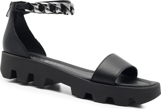Czarne sandały Sergio Bardi na platformie w stylu casual