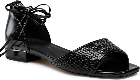 Czarne sandały Sergio Bardi z klamrami w stylu casual z płaską podeszwą