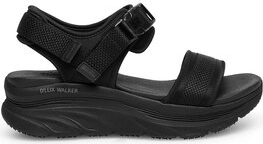 Czarne sandały Skechers na koturnie w stylu casual