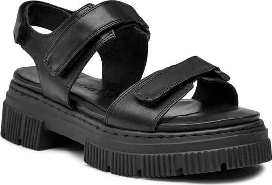Czarne sandały Tamaris w stylu casual z klamrami