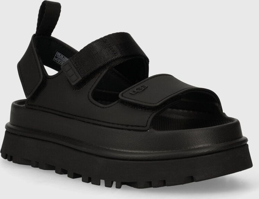 Czarne sandały UGG Australia z klamrami na platformie