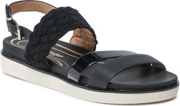 Czarne sandały Wrangler w stylu casual z klamrami z płaską podeszwą
