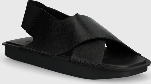 Czarne sandały Y-3 ze skóry w stylu casual z płaską podeszwą