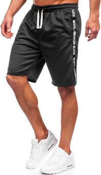 Czarne spodenki Denley w sportowym stylu z dresówki