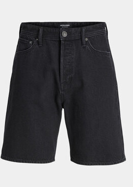 Czarne spodenki Jack & Jones z jeansu w młodzieżowym stylu