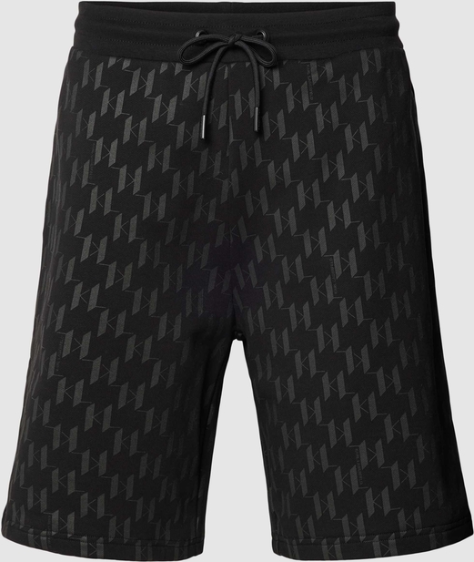 Czarne spodenki Karl Lagerfeld w młodzieżowym stylu z nadrukiem z dresówki
