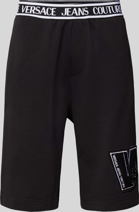 Czarne spodenki Versace Jeans w sportowym stylu z bawełny
