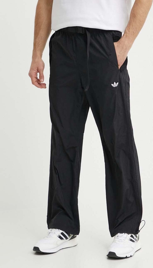 Czarne spodnie Adidas Originals z tkaniny w sportowym stylu
