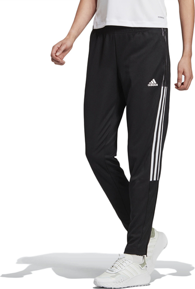 Czarne spodnie Adidas w sportowym stylu z dresówki