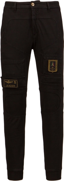 Czarne spodnie Aeronautica Militare z bawełny