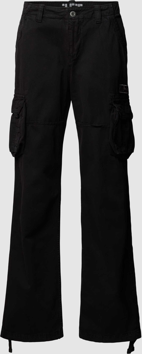 Czarne spodnie Alpha Industries z bawełny w stylu casual
