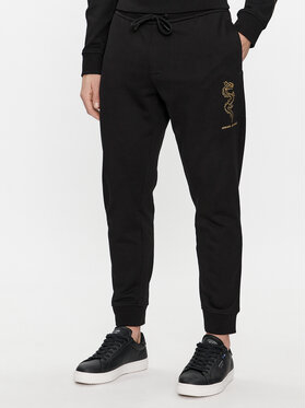 Czarne spodnie Armani Exchange w sportowym stylu z dresówki