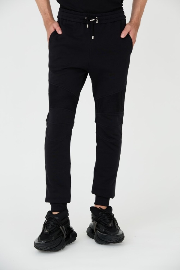 Czarne spodnie Balmain w sportowym stylu z dresówki