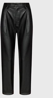 Czarne spodnie Brixton w rockowym stylu ze skóry