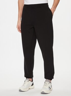Czarne spodnie Calvin Klein w sportowym stylu z dresówki