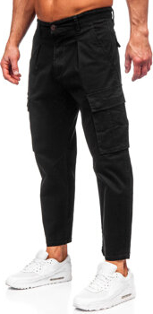 Czarne spodnie Denley z bawełny w stylu casual
