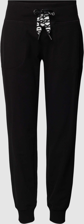 Czarne spodnie DKNY w sportowym stylu z dresówki