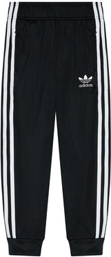 Czarne spodnie dziecięce Adidas dla chłopców w paseczki
