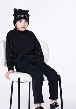 Czarne spodnie dziecięce Karl Lagerfeld