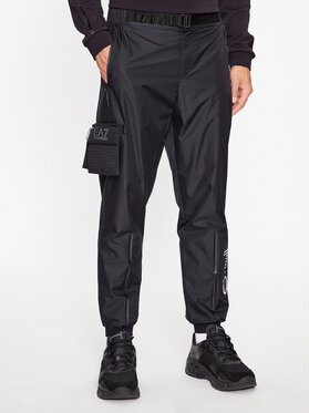 Czarne spodnie Emporio Armani w sportowym stylu z dresówki