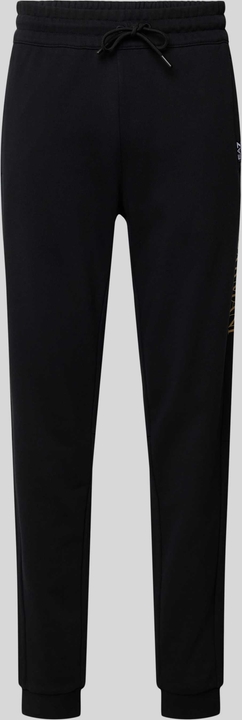 Czarne spodnie Emporio Armani z nadrukiem z dresówki w sportowym stylu