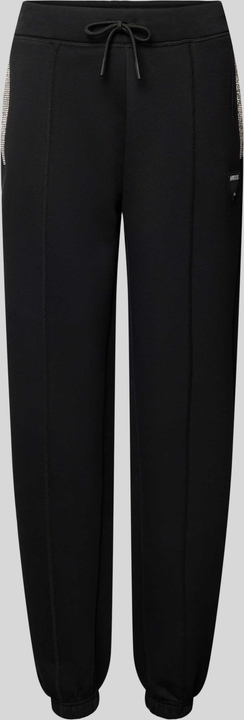 Czarne spodnie Guess w sportowym stylu z bawełny