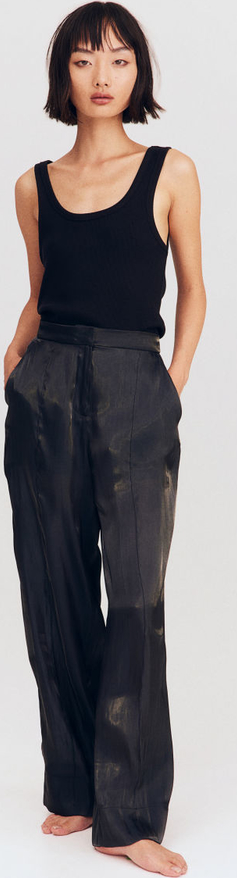 Czarne spodnie H & M w stylu casual z tkaniny
