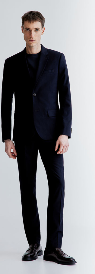 Czarne spodnie H & M w stylu casual z tkaniny