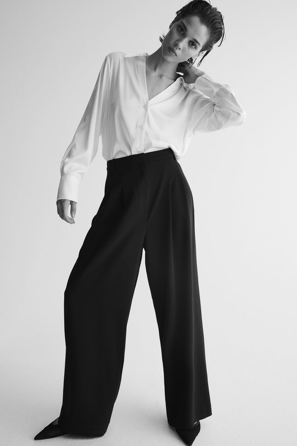 Czarne spodnie H & M w stylu retro